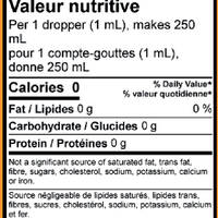 Orange Vanilla , Nutrition Fact Table