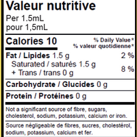 Yuzu Citron , Nutrition Fact Table
