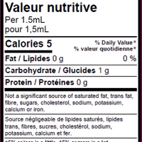 Cerise Noire, Black Cherry , Nutrition Fact Table