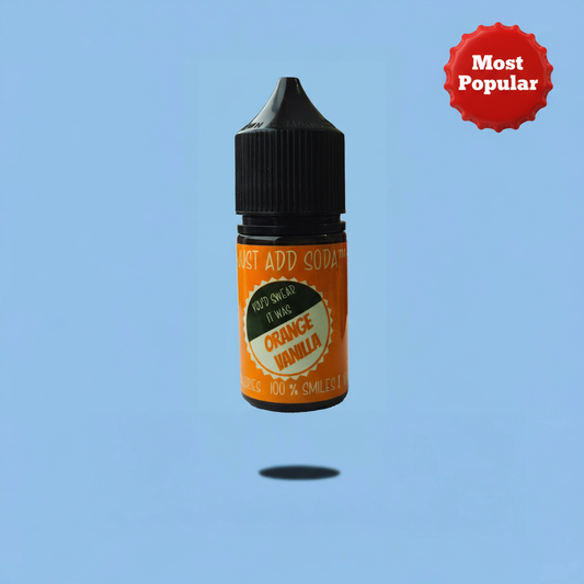 Orange Vanilla product with red bottle cap Most Popular label
